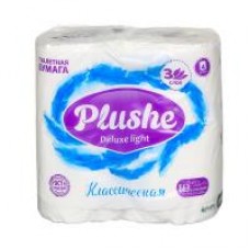 Туалетная бумага PLUSHE Delux Light 3-х сл. 15м (4рул) Классик (12уп)