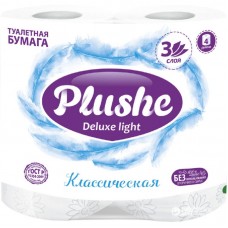 Туалетная бумага PLUSHE Classic 2-х сл. 18м (4рул) Белое сплошное (12уп)